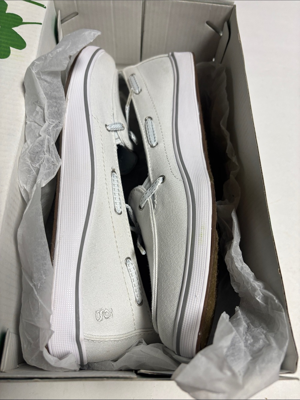 Grasshoppers Women’s White Canvas Slip-On Boat Flats